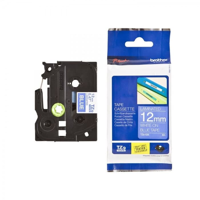 Brother P-Touch TZe-535 12mm White On Blue Tape For P-Touch