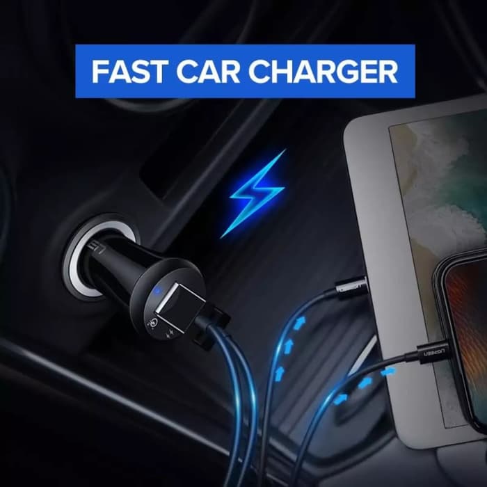 UGREEN Original Qualcomm 3.0 Car Quick Charge 30W Dual USB - Image 2