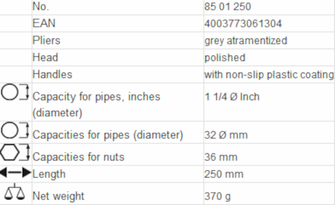 KNIPEX SmartGrip® - 85 01 250